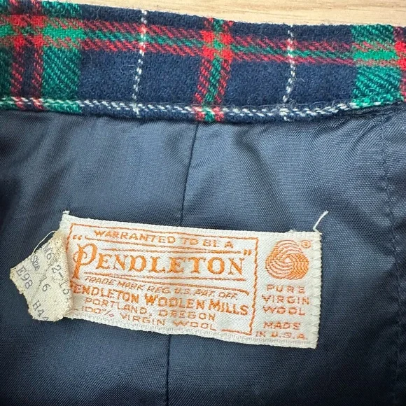 vintage pendelton tartan plaid wool midi-skirt - Picture 3 of 3